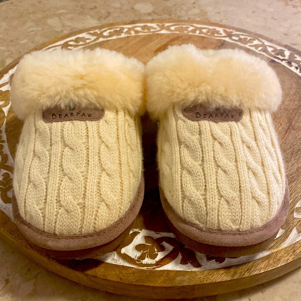 Bearpaw Effie Women's Linen Sheepskin Slipper Size 7